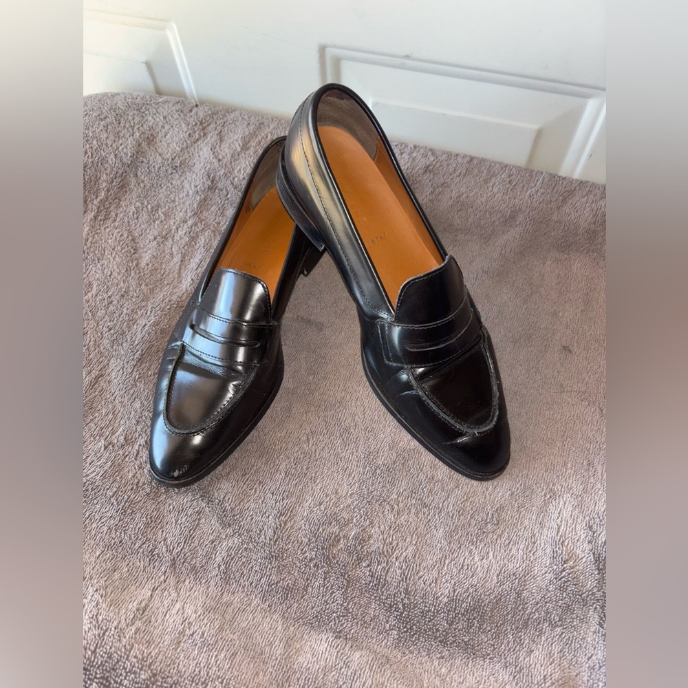 Everlane black Italian leather Modern Penny loafers size 7